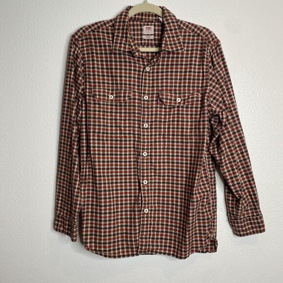 Levi’s The Jackson Worker Flannel Relaxed Fit Plaid‎ Over Shirt Mens Size S - Picture 1 of 5